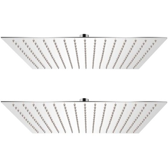 Pomme de douche plongeante 2 pcs Acier inoxydable 40x40 cm