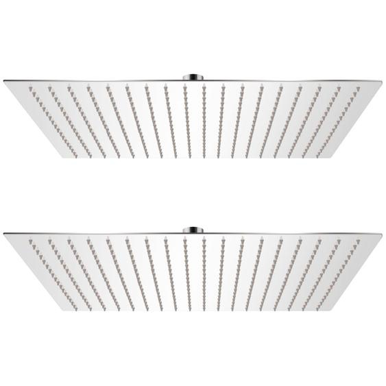 Pomme de douche plongeante 2 pcs Acier inoxydable 50x50 cm