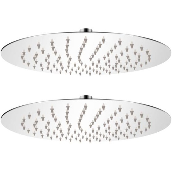 Pomme de douche plongeante 2 pcs Acier inoxydable Ø 25 cm