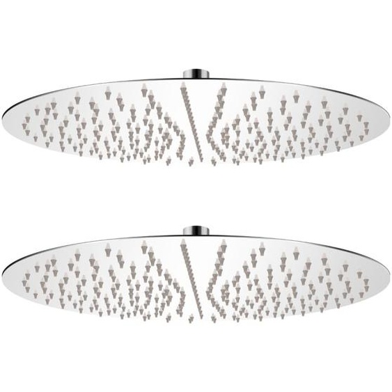 Pomme de douche plongeante 2 pcs Acier inoxydable Ø 40 cm