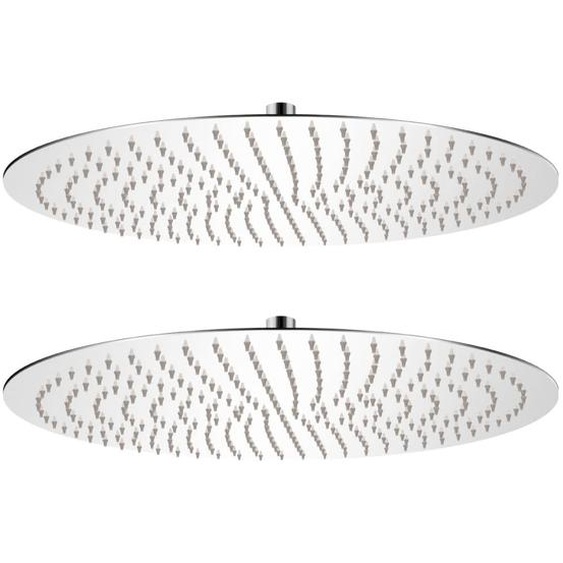 Pomme de douche plongeante 2 pcs Acier inoxydable Ø 50 cm