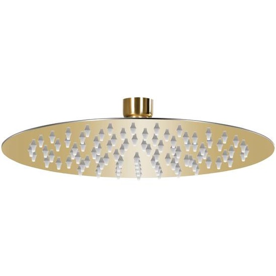 Pomme de douche pluie Acier inoxydable 20 cm Ronde Doré