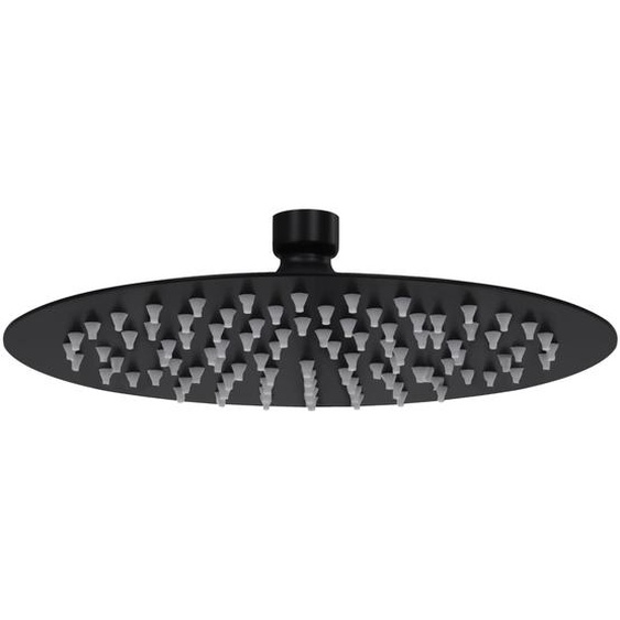 Pomme de douche pluie Acier inoxydable 20 cm Ronde Noir