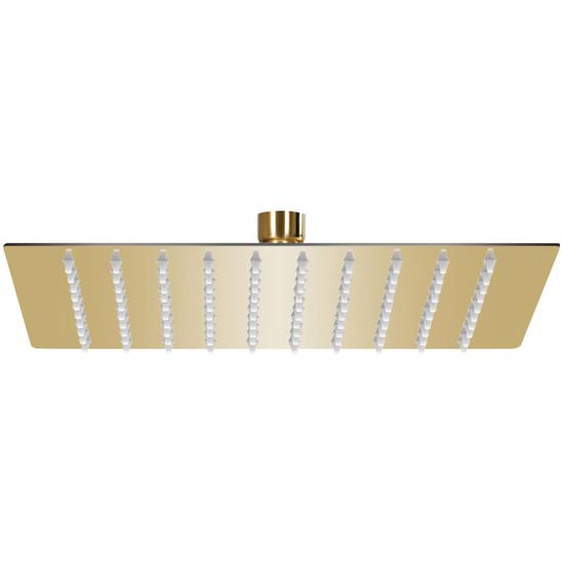 Pomme de douche pluie Acier inoxydable 20x20 cm Carrée Doré