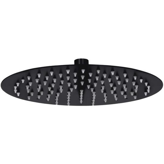 Pomme de douche pluie Acier inoxydable 25 cm Ronde Noir
