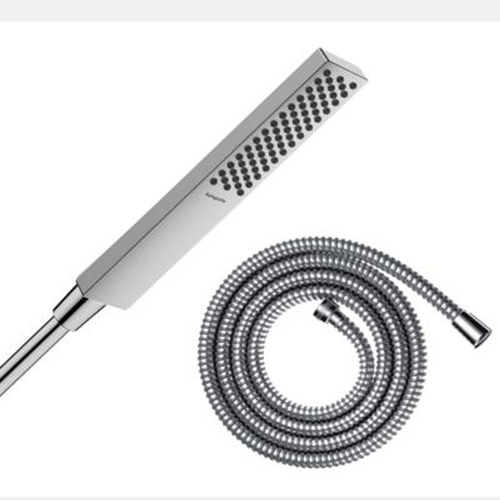 Pommeau de douche Pulsify E 100 EcoSmart chromé + flexible de douche 1,25 m Metaflex chromé