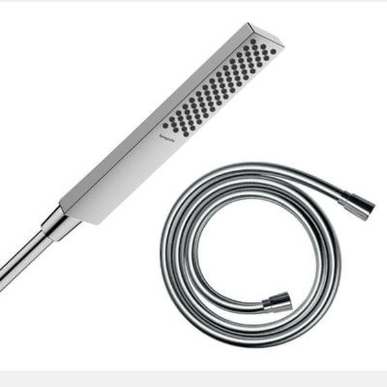 Pommeau de douche Pulsify E 100 EcoSmart chromé + flexible de douche 2 m Isiflex chromé