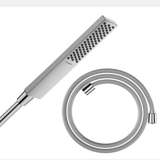 Pommeau de douche Pulsify E 100 EcoSmart chromé + flexible de douche Designflex 160 cm chromé