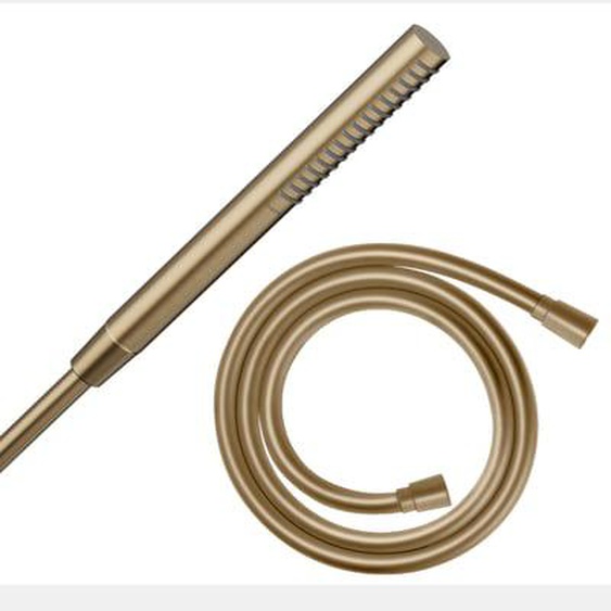 Pommeau de douche Pulsify S 100 EcoSmart bronze brossé + flexible de douche 1,60 m Isiflex bronze brossé