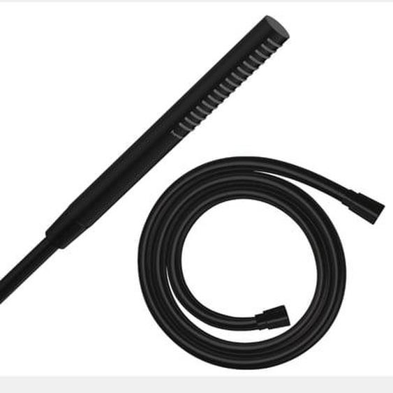 Pommeau de douche Pulsify S 100 EcoSmart noir mat + flexible de douche 1,60 m Isiflex noir mat