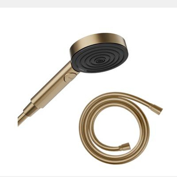 Pommeau de douche Pulsify Select EcoSmart 105 3 jets relaxation + Flexible 160 cm Isiflex Bronze brossé