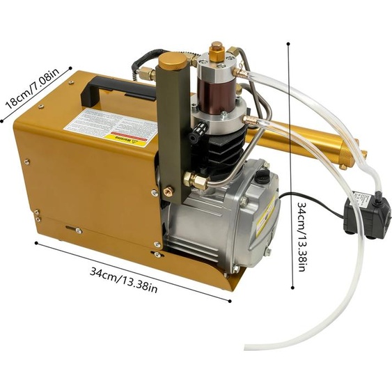 Pompe à air haute pression, puissance 1,8 kW, pression 30 MPA, 220V, or, EU