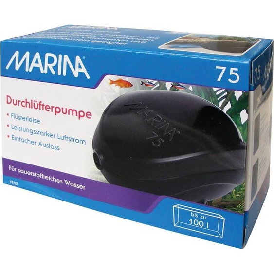 Pompe à air Marina Durchlüfter 75 pour aquariums jusquà environ 100 L, 3,5 W, 75 l/h