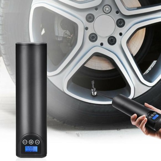 Pompe à air portable multifonctionnelle Compresseur Auto Lumières LED intégrées Mini Portable Sans Fil Rechargeable Pneus Gonflable Noir