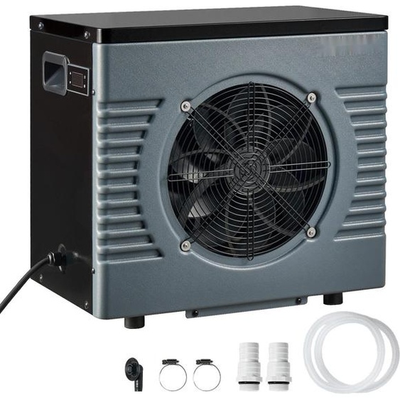 Pompe à chaleur pour piscine - Chauffage électrique pour piscine - Puissance nominale 4160 W - Pour piscines hors sol jusquà 15 m³ - COP jusquà 5,14 - Silencieuse - Disjoncteur différentiel - Fonction chauffage et refroidissement 15–40 °C