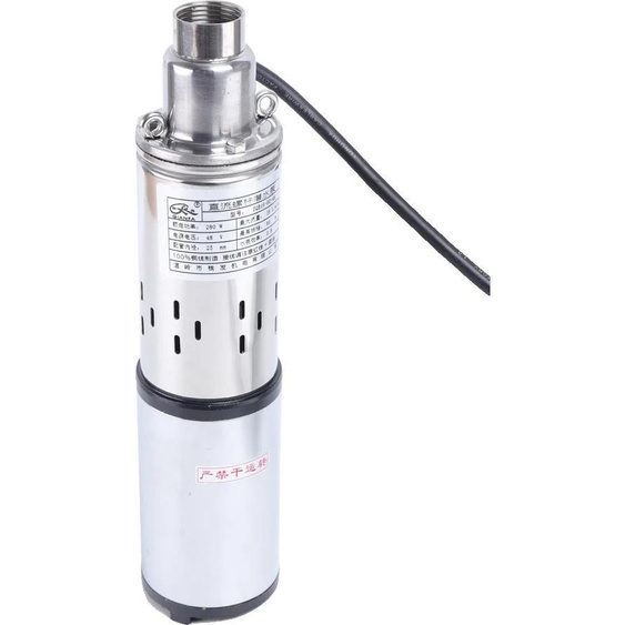 Pompe à eau submersible, puissance 280W, matériau inox, profondeur maximale 60m, débit 1000L/h, tension 24V CC