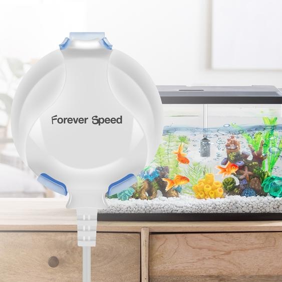 Pompe à oxygène Speed Mini silencieuse pour aquarium, avec diffuseur et tuyau en silicone, pour aquariums classiques et nano-aquariums (blanc)