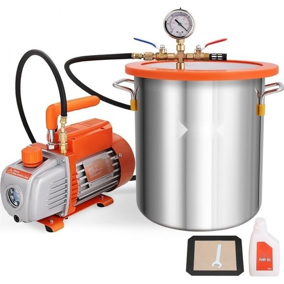 Pompe à vide multifonctionnelle - Chambre à vide 19L - Pompe à vide 100L/min 150W AC - 220V/50HZ 1440U/min - Capacité dhuile 5pa 250ml - Appareils à vide HVAC - Pompe à vide de refroidissement