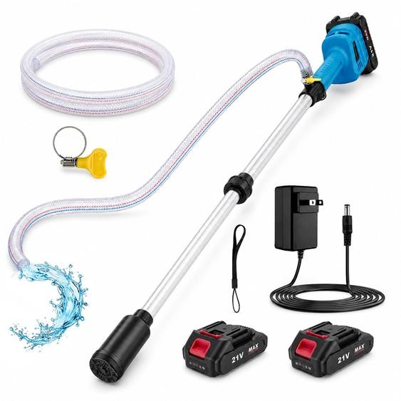 Pompe darrosage Accu regenvatpomp 21V, avec 2 batteries de 1500 mAh, débit de 2400 litres par heure