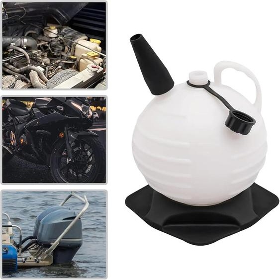 Pompe daspiration dhuile - Pompe à huile manuelle - 6 litres - Modèle rond - 3 tubes dextension - 24 x 24 x 28 cm - Pour voitures, bateaux, tondeuses et souffleuses à neige