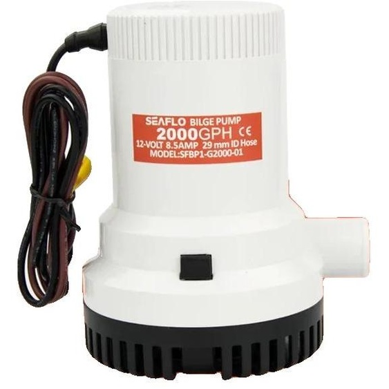 Pompe de cale marine, usage intensif, alimentation 12 V, BLANC