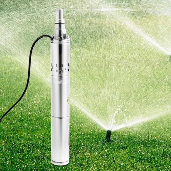 Pompe de puits profond - Pompe immergée 370 W 24 V DC - Acier inoxydable - Hauteur de refoulement élevée - Grand débit - Pour lirrigation - Prise EU