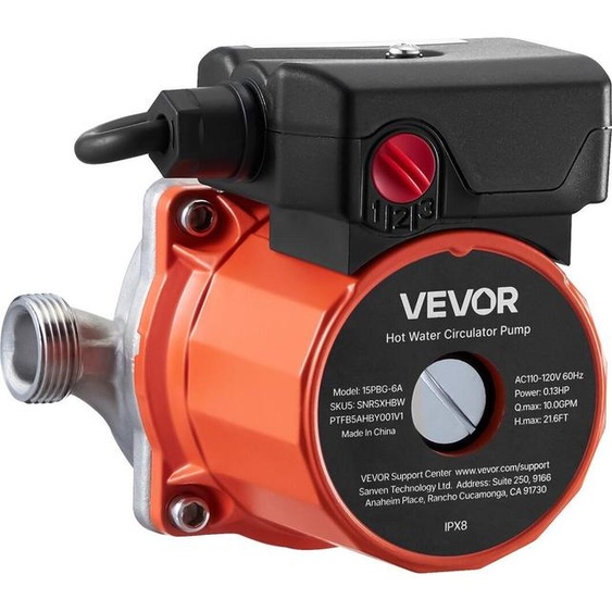 Pompe de recirculation deau chaude, 38 LPM, système de circulation instantanée, contrôle à 3 vitesses, 100 W, CA 220-240 V, adaptateur G3/4 pouce à G1/2 pouce, tête en acier inoxydable, pour système de chauffe-eau