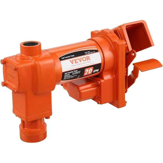 Pompe de transfert de carburant, 12 V CC, 20 GPM, 1/4 HP, pompe dextraction dessence à haut débit en fonte avec bac de récupération de carburant, conçue pour lessence, le diesel, le kérosène, les mélanges déthanol et de méthanol, et le biodiesel.