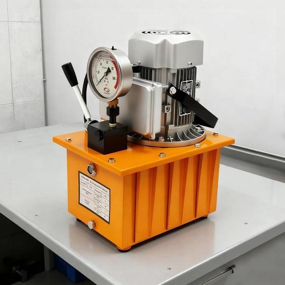 Pompe hydraulique électrique - Groupe hydraulique - Haute pression 70 MPa - Réservoir dhuile de 7 l - Moteur en cuivre de 750 W à 1 400 tr/min - 220 V CA, prise européenne - Noir/orange