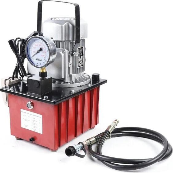 Pompe hydraulique électrique - Réservoir dhuile 7 L - Haute pression 700 bars - Moteur 750 W - 220 V - Vanne manuelle