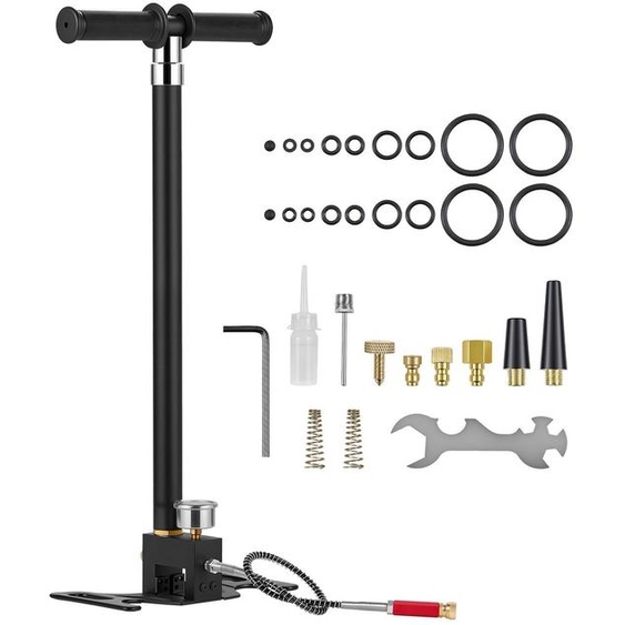 Pompe manuelle PCP à 4 étages SucceBuy, pompe haute pression jusquà 40 MPa, pompe sur pied avec filtre huile-eau, manomètre et boîtier robuste en acier inoxydable, adaptée aux carabines à air comprimé, au paintball, au gonflage de pneus et aux bateaux