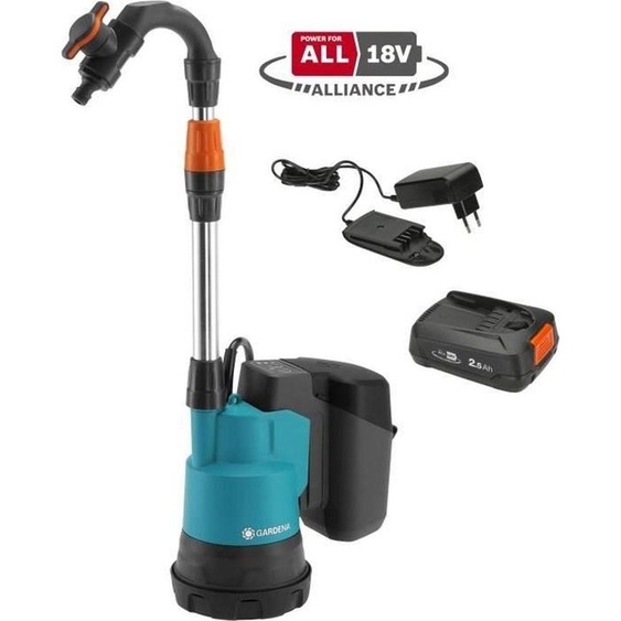 Pompe pour tonneau de pluie sans fil Gardena 2000/2 18V P4A Set