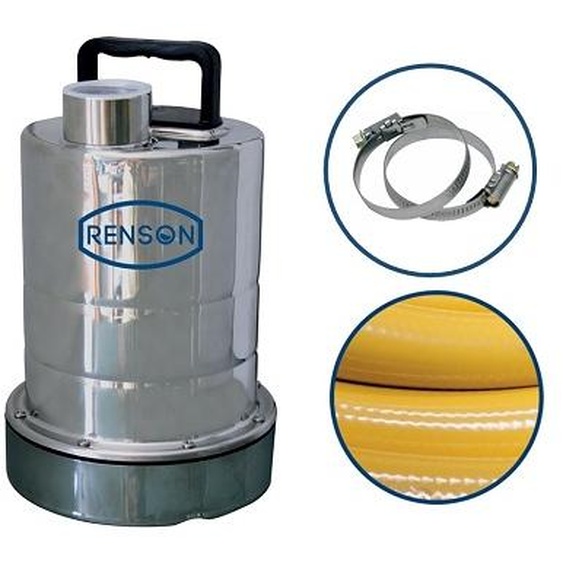 Pompe serpillère 0,25 kW inox 2 mm + tuyau refoulement + raccords RENSON 164034