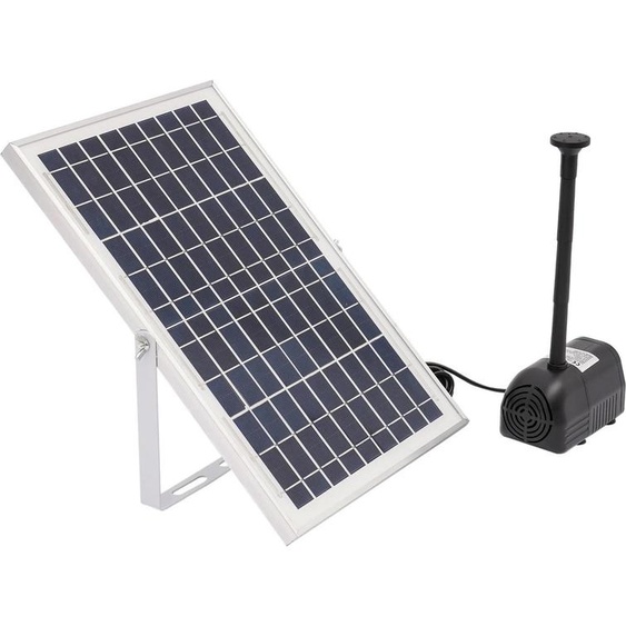Pompe solaire pour fontaine - Sans balais - Panneau solaire 10 W/17 V - Débit 1000 l/h - Hauteur de refoulement 1,5 m - Étanchéité IP68 - Noir
