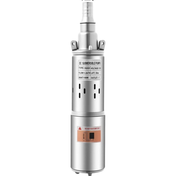 Pompe submersible, moteur haute performance, construction robuste en acier inoxydable, argent