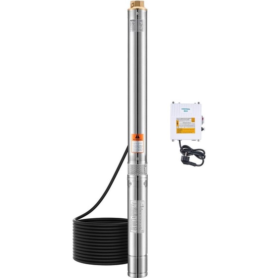 Pompe submersible pour puits profonds 550 W Pompe à eau en acier inoxydable 174 pieds 100 l/min