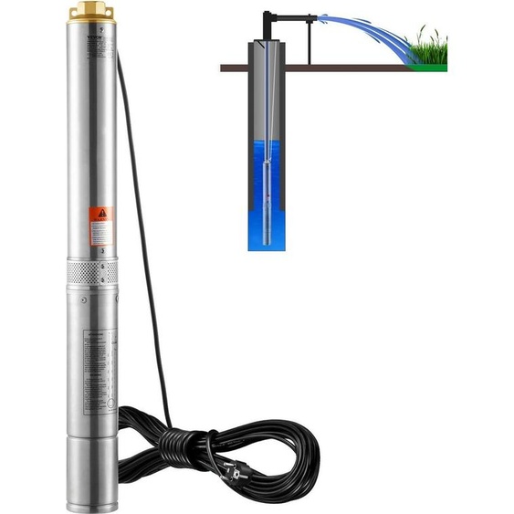 Pompe submersible pour puits profonds Pompe à eau en acier inoxydable 750 W 230 V 7,1 m³/h