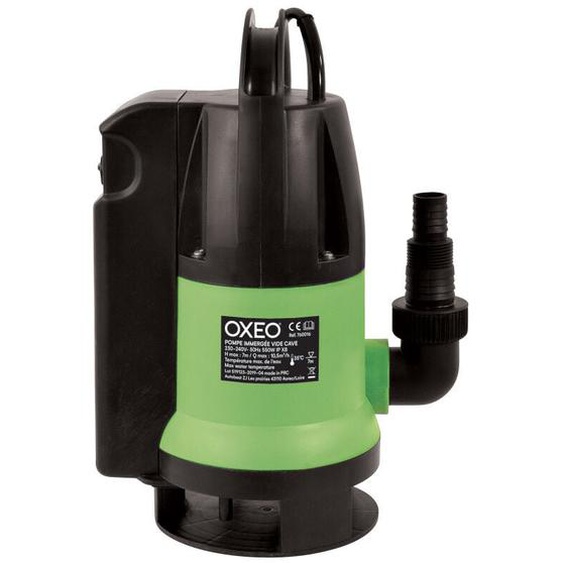 Oxeo - Pompe vide cave flotteur integré - Pompe dévacuation eaux chargées - 550W - h refoulement 7m - Pompe à eau immergé automatique