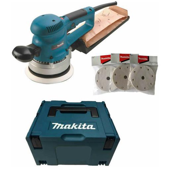 Makita - Ponceuse excentrique 310W 150mm avec 30 accessoires dans coffret Makpac BO6030JX