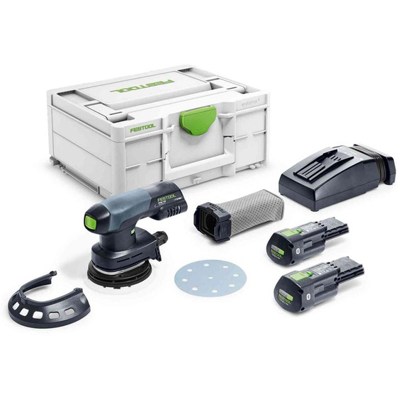Ponceuse excentrique hybride 18V ETSC 125 3,0 I-Plus + 2 batteries 3Ah + chargeur + coffret Systainer SYS³ - FESTOOL - 577694