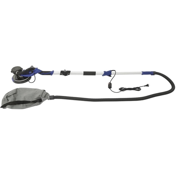Ponceuse pour plaques de plâtre - Ponceuse électrique pour murs - 850W, 220V - 6 vitesses, 800–1800 tr/min - Lumière LED - Tige télescopique pliable - Bleu