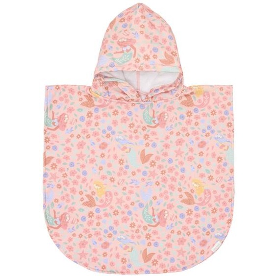 Poncho De Bain Dreamy Mermaid En Coton Bio Rose, Violet, Vert