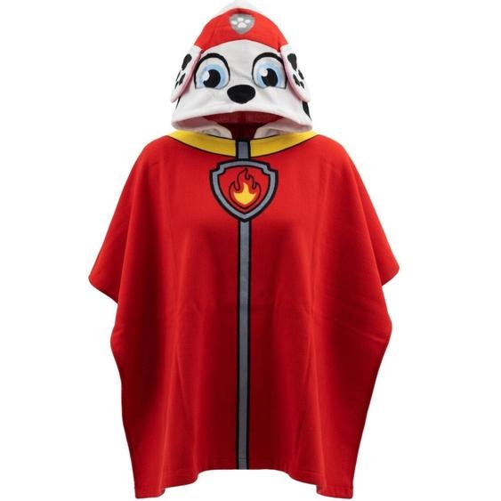 Poncho De Bain Pat Patrouille Coton Rouge