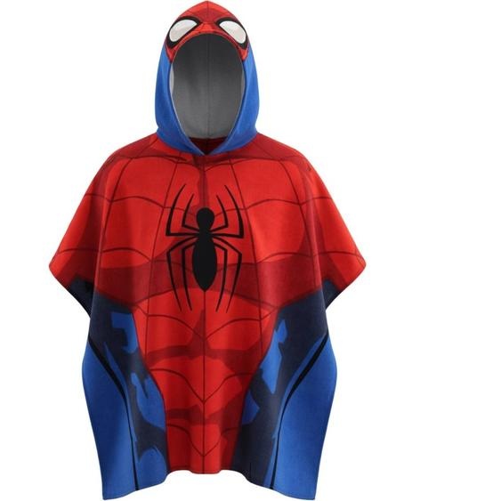 Poncho De Bain Spiderman Coton Rouge