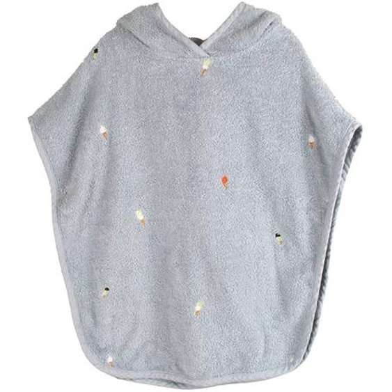 Poncho De Plage En Coton Bleu