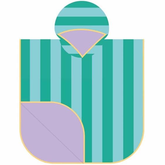 Poncho De Plage Lagon (60 X 60 Cm) Vert Deau, Bleu, Violet