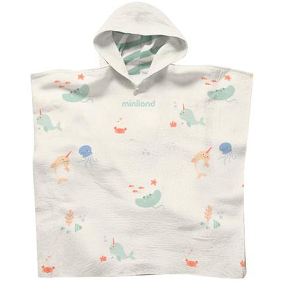 Poncho En Mousseline Pour Bébé Blanc