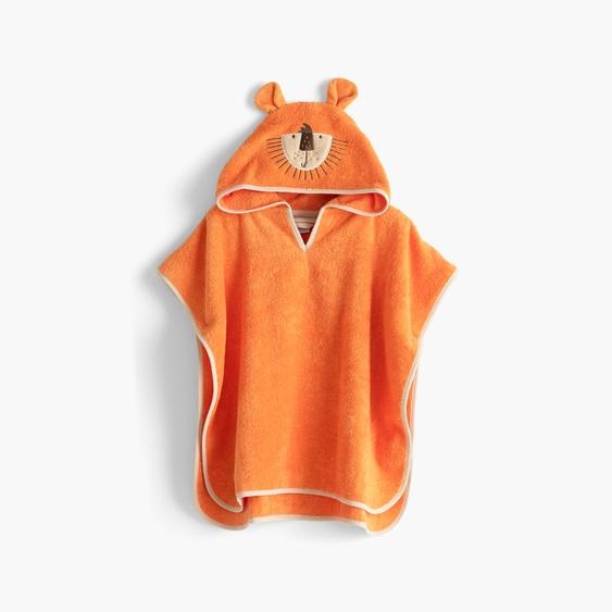 Poncho enfant coton bio à capuche Safari