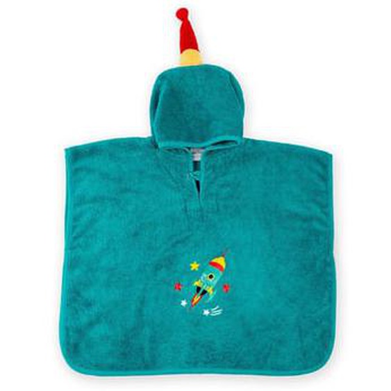 Poncho pur coton Galaxy emeraude