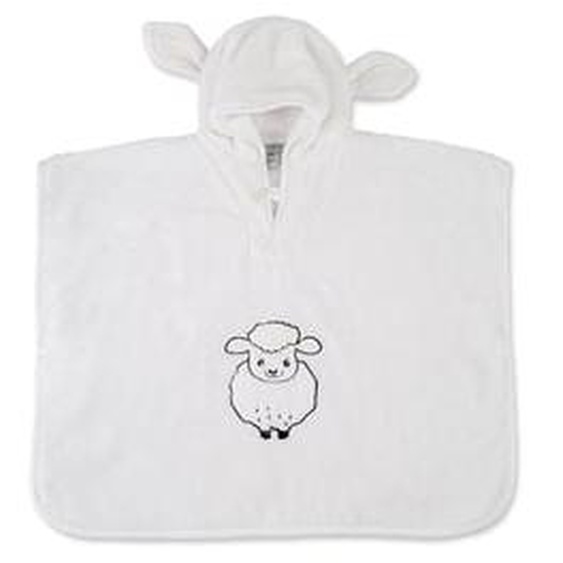 Poncho pur coton Petit mouton blanc
